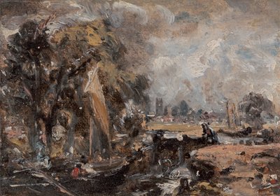 1819年から1820年にかけてのDedham Lock。 作： John Constable