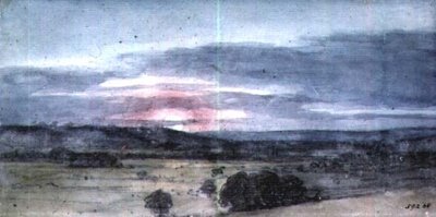 イーストバーホルトのデダムベール：日没 作： John Constable