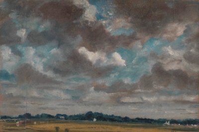 灰色の雲のある広大な風景 作： John Constable