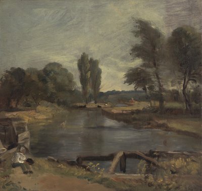 フラットフォード・ロック、1810年から1811年の間。 作： John Constable