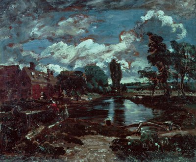 1811年頃、ロックオンザストゥールからのフラットフォードミル 作： John Constable