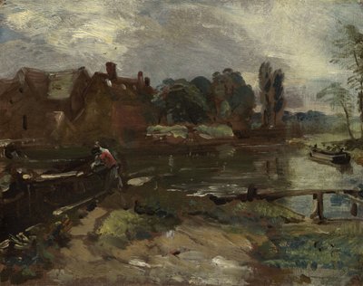 ロックからのフラットフォードミル、1810年頃 作： John Constable