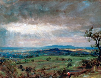 距離にハローがあるハムステッドヒース、c1821 作： John Constable