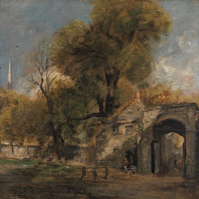 ハーナム ゲート、ソールズベリー、1820 年から 1821 年。 作： John Constable