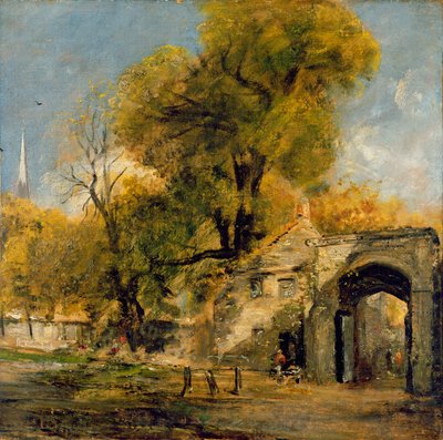 ハーナムゲート、ソールズベリー、c.1820-21（キャンバスに油彩） 作： John Constable