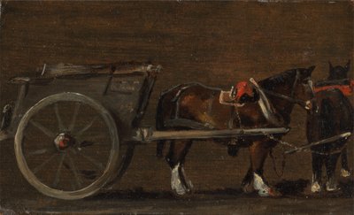 馬とカート、カリフォルニア。 1814年。 作： John Constable