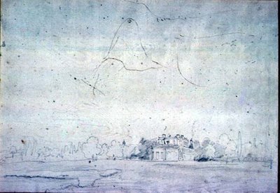並木のある家（鉛筆） 作： John Constable