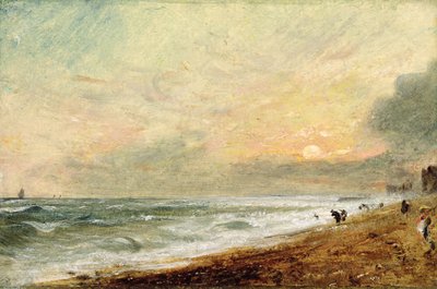 ホーブビーチ、1824年頃（パネルに紙に油彩） 作： John Constable