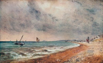 ホーブビーチ、漁船付き、c1824 作： John Constable