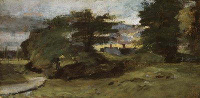 コテージのある風景、1809-10 作： John Constable
