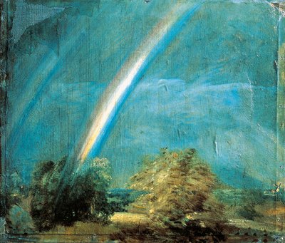 二重の虹のある風景 作： John Constable
