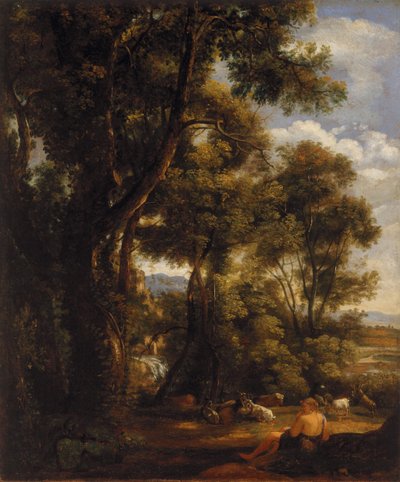 山羊と山羊のいる風景 作： John Constable