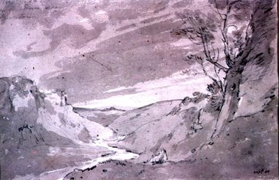 1801バクストン近くの鳩（鉛筆とセピア色のウォッシュ） 作： John Constable
