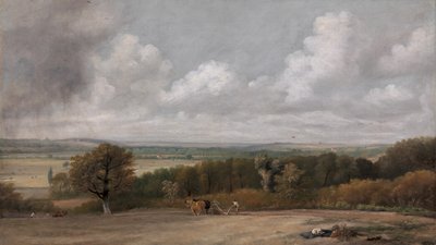 1824年から1825年にかけてのサフォークの耕作風景。 作： John Constable
