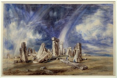 ストーンヘンジ（イギリス）の先史時代の遺跡。ジョン・コンスタブル（1776-1837）による絵画 作： John Constable