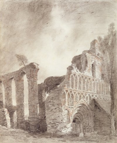 聖ボトルフ修道院の廃墟、コルチェスター、1809年頃（紙にチョークと鉛筆） 作： John Constable