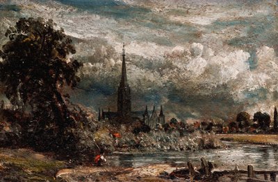 フィッシャートンミル近くのロングブリッジからソールズベリー大聖堂 作： John Constable