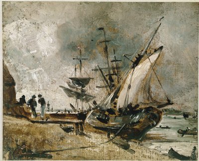 イプスウィッチ近くのオーウェル川での船積み（油彩・キャンバス 作： John Constable