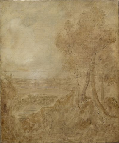 「デダムヴェイル」のスケッチ、1827年頃 作： John Constable