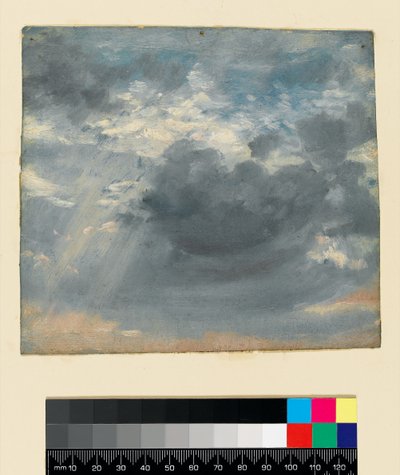 陽光の射す空の習作 1822年頃 油彩・紙 作： John Constable
