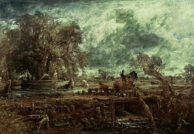 跳躍の馬のための研究、c.1825 作： John Constable