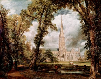 Evecheの庭園から見たソールズベリー大聖堂 ジョン・コンスタブル（1776-1837）の絵画 1823年 日。87,6x111,8 cm ロンドン、ヴィクトリア・アンド・アルバート美術館 作： John Constable
