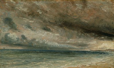 ブライトンの海岸-嵐の夜、1828年頃（キャンバスに油彩、紙に油彩） 作： John Constable