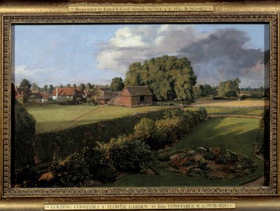 ゴールディングの庭 コンスタブル イギリスの農場風景。ジョン・コンスタブル(1776-1837)の絵画 1815 Sun.0,33x0,5 m. イプスウィッチ。ボロー・カウンシル・ミュージアム 作： John Constable