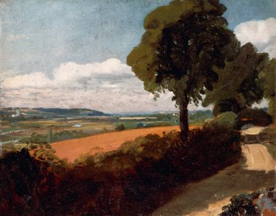 イースト・バーグホルトに通じる道路からの眺め 作： John Constable