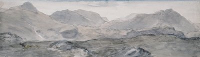 ホニスタークラッグ（水彩）の上からの眺め 作： John Constable
