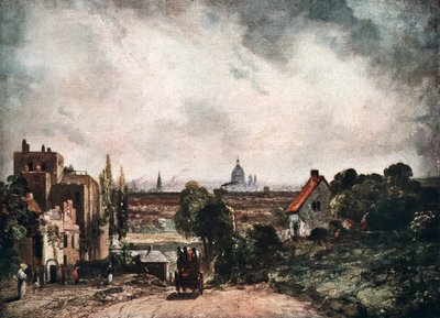 リチャードスティールズコテージからのロンドン市の眺め、19世紀1913年。 作： John Constable