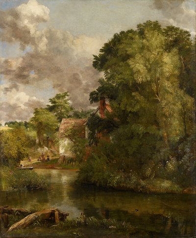 ウィリー・ロットの家、ストアー川から（渓谷農場）、1816-1818年頃（油彩・カンヴァス） 作： John Constable