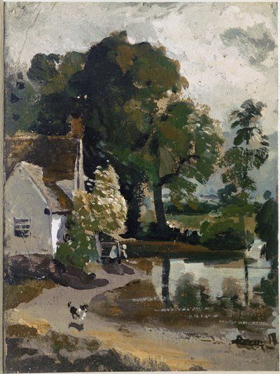 ウィリー・ロットの家、フラットフォード・ミルの近く（油彩・キャンバス 作： John Constable