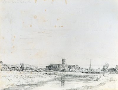 南からのウスター大聖堂（鉛筆） 作： John Constable