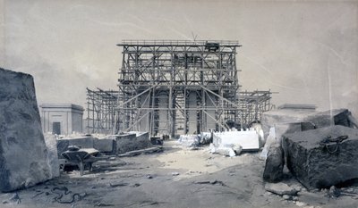 1838年1月、ユーストンアーチの建設（ペンとインク、紙の上で洗う） 作： John Cooke Bourne