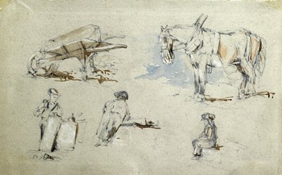 ロンドン・バーミンガム鉄道の建設、1835-38年頃（紙に鉛筆、水彩、合成スケッチ） 作： John Cooke Bourne