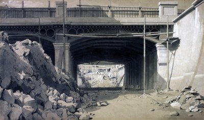 ハムステッドロードブリッジ、1836年9月（ペンとインク、紙に洗う） 作： John Cooke Bourne