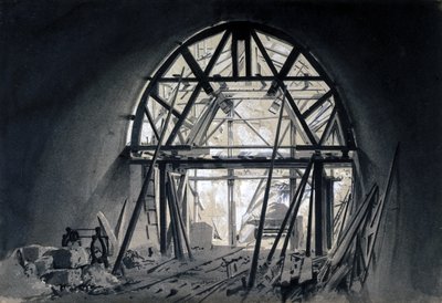 ノースチャーチトンネル、1837年6月17日（ペンとインク、紙の上で洗う） 作： John Cooke Bourne