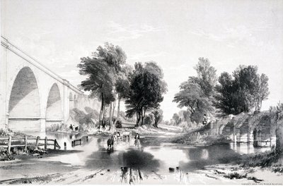ブライス川の高架橋、ロンドン＆バーミンガム鉄道、1839 作： John Cooke Bourne