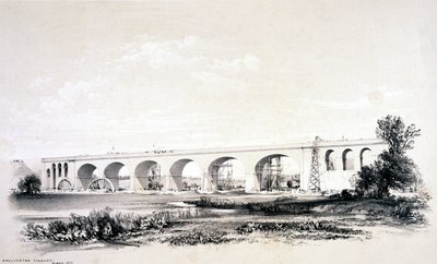 ウォルバートン高架橋、1837年8月 作： John Cooke Bourne