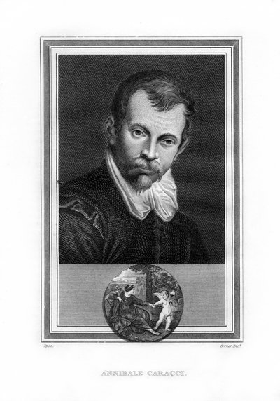 Annibale Carracci、イタリアのバロック時代の画家、1825年。 作： John Corner