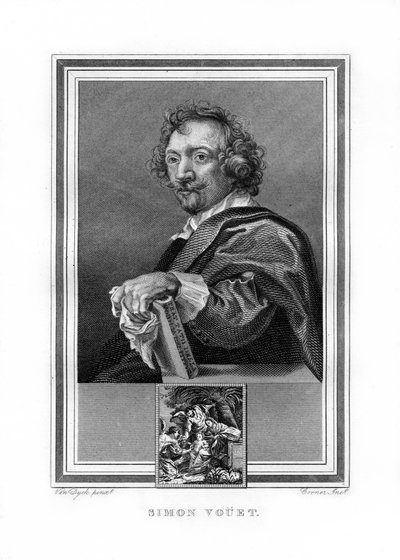 Simon Vouet、フランスのバロック時代の画家、1825年。 作： John Corner