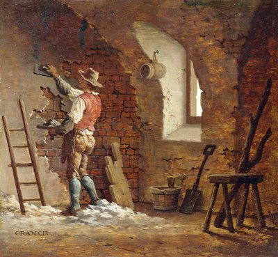 左官、1807年頃（パネルに油彩） 作： John Cranch