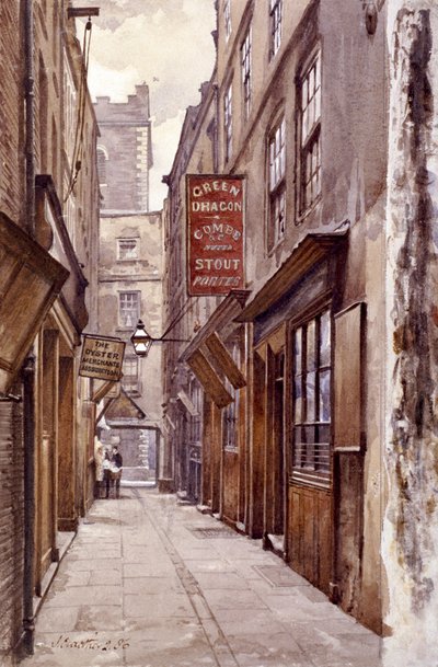 1886年、ロンドンのボトーフ・アレー（Botolph Alley）。 作： John Crowther