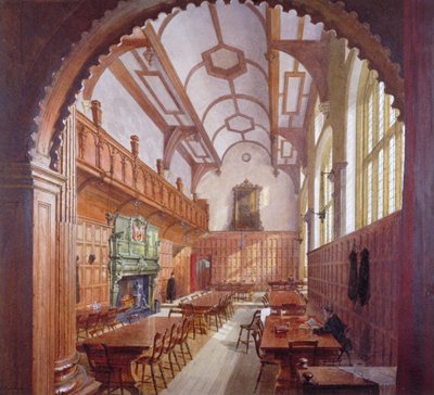 ロンドンのチャーターハウスの大ホール、1885年 作： John Crowther