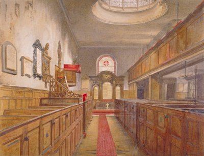 Holy Trinity, Minories, London, 1881年の内部。 作： John Crowther