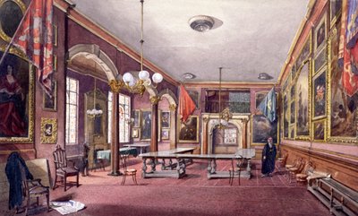 ペインター・ステナーズ・ホールの内部、ロンドン、1888年 作： John Crowther