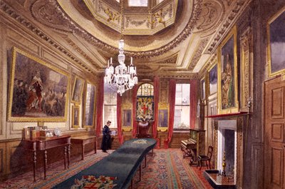 1890年、ロンドンの理髪師会館の内部 作： John Crowther