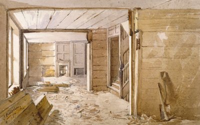 ホワイト リヨン刑務所の隣の部屋の内部、バラ ハイ ストリート、サザーク、ロンドン、1887 年 作： John Crowther