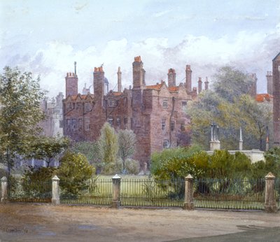 古い建物と庭園、リンカーンズ イン、ロンドン、1879 年 作： John Crowther